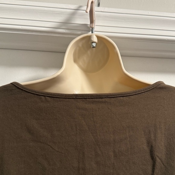 Philosophy of Paek Long Sleeve Brown Stripe Crop Top Medium - Picture 11 of 15